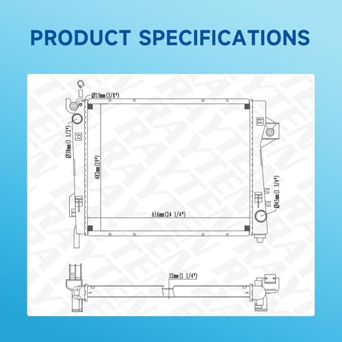 Rayten 2479 Radiator Compatible with 2002-2004 Dodge Ram 1500 3.7L 4.7L 5.7L V6 V8 & 2003 Dodge Ram 2500 5.7L V8 & 2003 Dodge Ram 3500 5.7L V8,Replace# 52028829AE 52028829AF 52029835AC by RAYTEN - Image 4