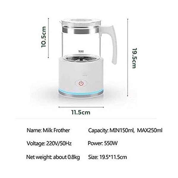 GXBCS Espumador de Leche Batidora de Leche Vaporizador de Leche y espumador de Chocolate Caliente Jarra de Espuma Desmontable para Leche frÃ­a Caliente 918 - Imagen 8