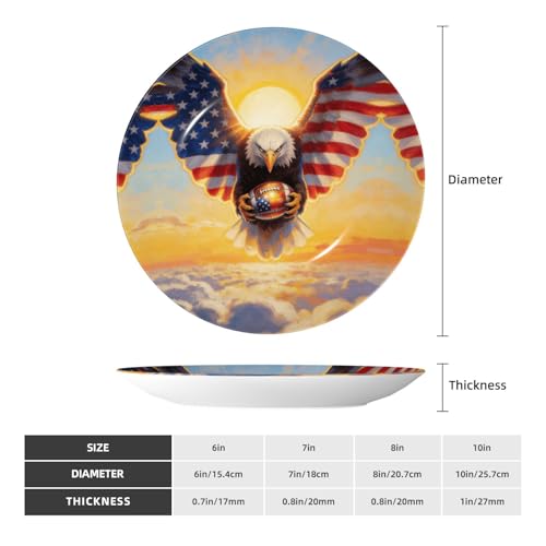 Plato decorativo FlagTemper en porcelana fina 7 in miniatura 2