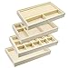 Produktbild Schmuckschublade Organizer Box, Schmuckablagen 4er-Set, stapelbarer Schmuckschubladen Organizer für Ohrring Armreif Armband Halskette und Ringe Aufbewahrung Schmuckschatulle Ohrringhalter (Beige)
