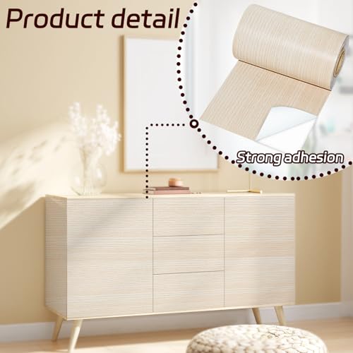 Image of 1 Roll 4 Inch X 32 ft Wood Grain Tape,Wood Contact Paper Self Adhesive Repair Patch for Furniture, Tables, Chairs, Windows, Floors, Home Decor, Handicraft DIY (White)