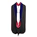 lescapsgown Graduation Deluxe Doctoral Hood (BlueRedWhite)