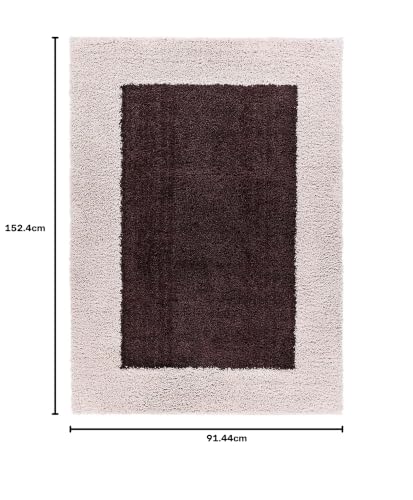 Image of Anti Slip Soft Shaggy Carpets for Living Room Bedroom Hall Kitchen Home Modern Fluffy Rugs Size 3x5 Feet Color Brown /Beige