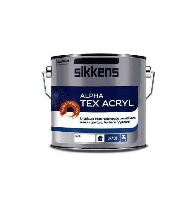 Sikkens Idropittura traspirante interni Alpha Tex Acryl bianca 5 litri