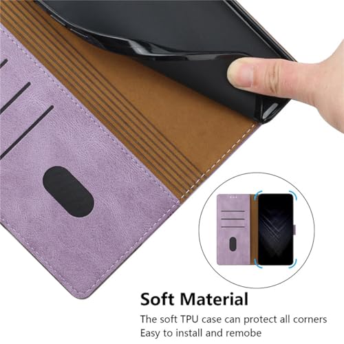 Étui portefeuille iPhone SE violet anti-choc protège écran avec support rabat - 6