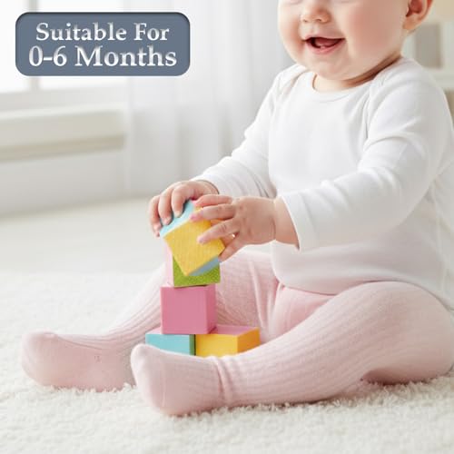 Image of SYGA Baby Tights For Girls Soft Cotton Infant Leggings Toddler Solid Knit Socks Newborn Warm Crochet Pants Stockings - Purple