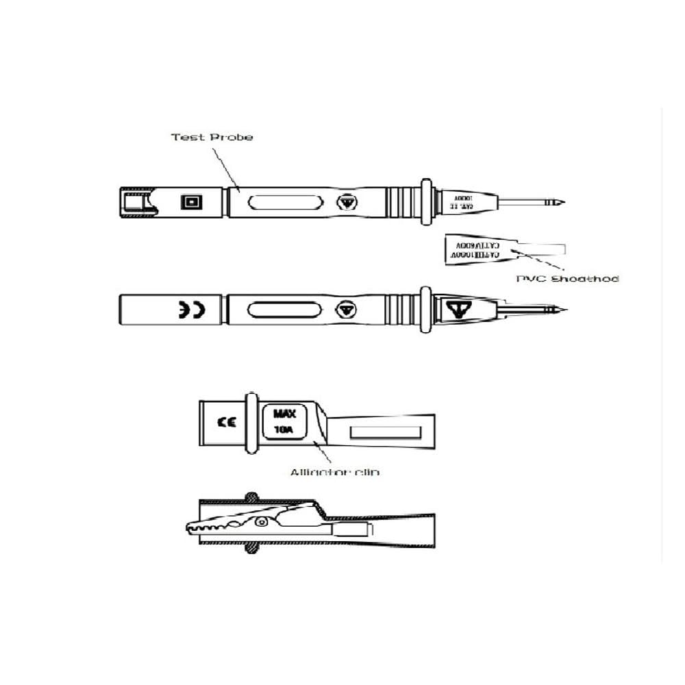Multimeter Test Leads, 8-in-1 Electrical Multimeter Test Probes Kit with Alligator Clips, Test Probe and Test Hooks - Image 3