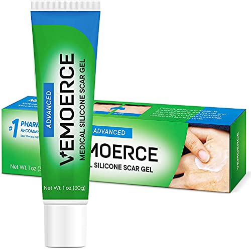 Vemoerce Scar Removal Gel with Silicone, Silicone Scar Gel for Surgical Scars, for Face, Scar Gel with Silicone for Keloids, C-Section, Cosmetic Procedures, Burns, Injuries 30 g
