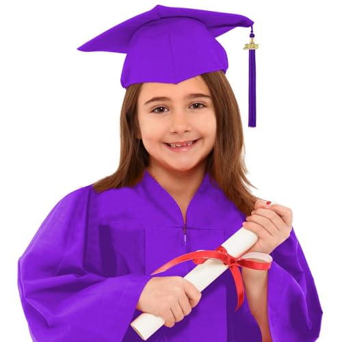 Kindergarten Graduation Cap and Gown Tassel Set with 2025 Charm Printed Stole Preschool Grade Gift Outfit 4-14T2
