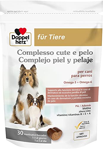 Doppelherz für Tiere Complesso Cute e Pelo per Cani, 30 Masticativi
