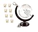 OLIVIA & AIDEN Whiskey Decanter Globe with 8 Shot Glasses (Large 850 mL) World Map Liquor Dispenser | Unique Gift Set for Men | Scotch, Bourbon, Vodka, or Wine Clear