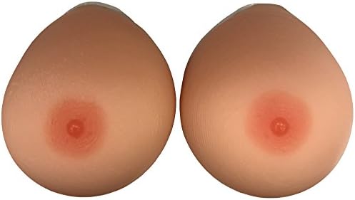 ENVY BODY SHOP Rounder Fuller Tear Drop Silicone Breast Forms (DDD- E Cup (4XL), Beige)