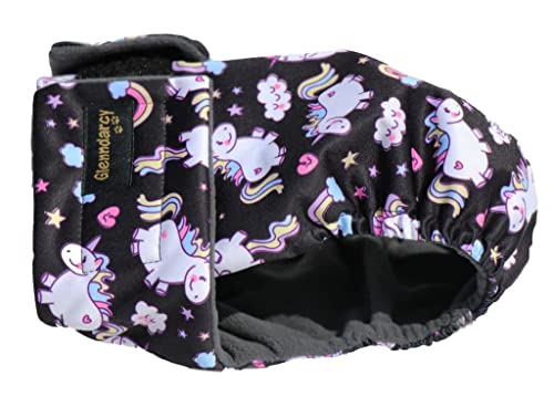 Glenndarcy Hundewindeln - OHNE SCHWANZLOCH - für z.B FRENCHIES und Bulldoggen - (Medium Pants only, Unicorn)
