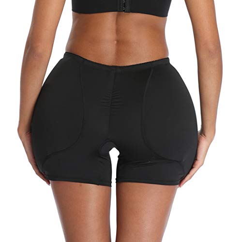 YUENA CARE Women Butt Hip Padded Underwear Hip Enhancer Crossdressing Panty with Foam Hip Pads Black L