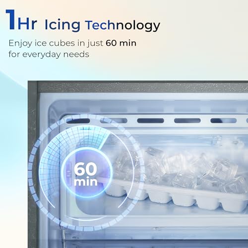 Image of Haier 190L 3 Star Direct Cool Single Door Refrigerator | Toughened Glass Shelves | Fast Ice Making in Just 60 minutes | Large Veg Box| Easy Clean Back (HED-203TDSA-N, Brushline Silver)