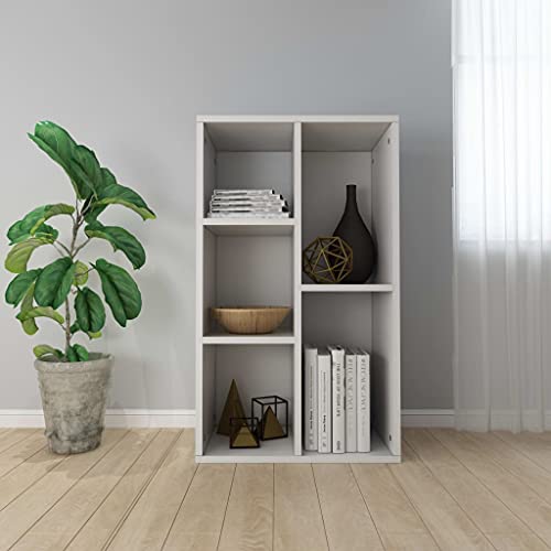 Colore: bianco, materiale: truciolato, dimensioni: 50 x 25 x 80 cm (L x P x A), con 5 scomparti, può essere posizionato orizzontalmente come credenza, materiale di montaggio incluso.