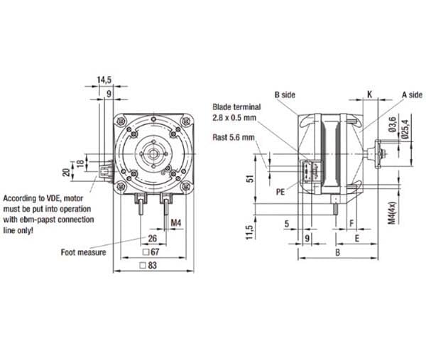 M4Q045-CA27-04 M4Q046-CA27 IP42 115V 0.50A 36/10W Motore Palo Copertura per Frigorifero