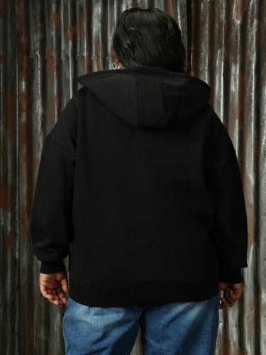 Image of High Star Women Solid Cotton Regular Fit Hood Long Sleeve Sweatshirts