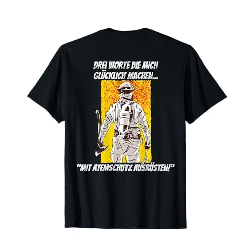Atemschutz Feuerwehr Rückseite Feuerwehrmann Feuerwehrfrau T-Shirt