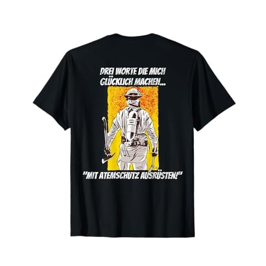 Atemschutz Feuerwehr Rückseite Feuerwehrmann Feuerwehrfrau T-Shirt