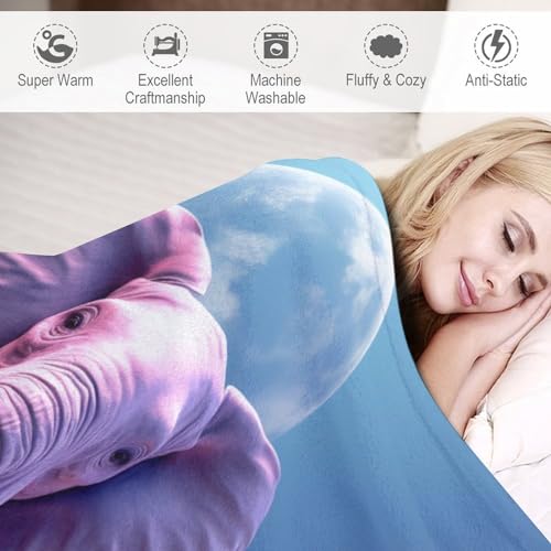 Couverture éléphant anti-froid en polaire légère de flannel - 4