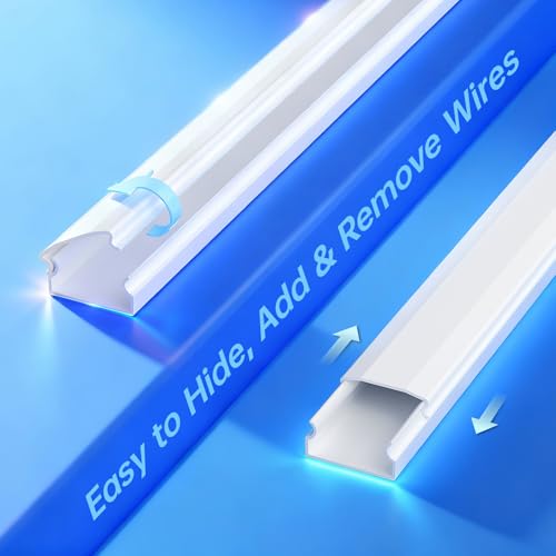 Image of [2020 Upgrade] Cable Concealer, PVC Cord Cover, 94.5in Paintable Cord Hider to Hide Wires for TV & Computers in Home Office 6X L15.75in W1.18in H0.67in, White CC02