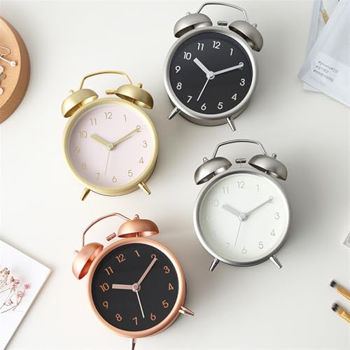 Despertador digital blanco moderno y pequeño con alarma mecánica súper ruidosa 8