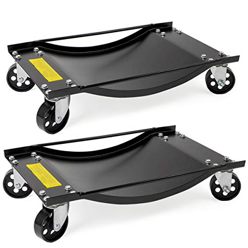 Stark Set Of 2-Pieces Moving Wheel Dolly Tire Skates Swivel Ball Bearing Auto Shop Jack Lift Move, Black #TOP14