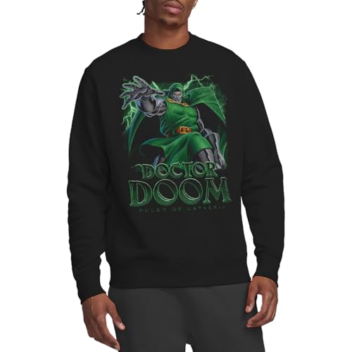 Sudadera Marvel Doctor Doom con acabados premium y diseño unisex en negro