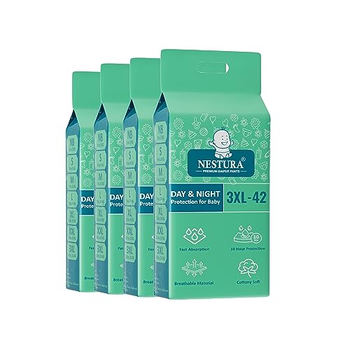 Image of Baby Diaper Pants Triple Xl (XXXL) Pack of 4, 168 Count, (18-35 kg)