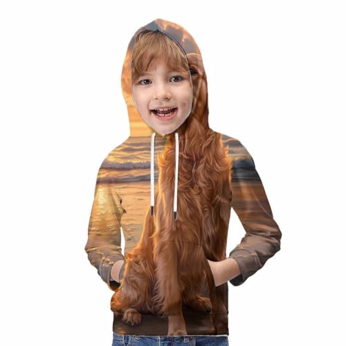 Sweat à capuche ado imprimé 3D chien idéal pour le collège