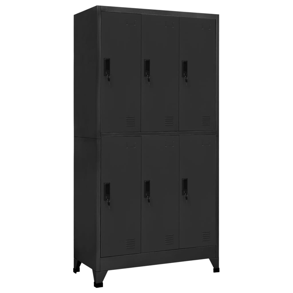 Aioneer Anthracite Lockable Metal Storage Cabinet 2-Tier Office File Organizer For Home School Hospital Locker Room Utility Room – Stylish White Filing Cabinet