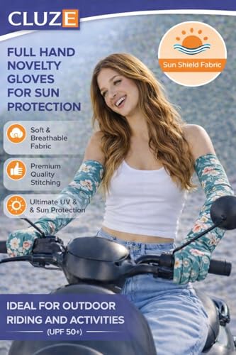 Image of Women's Driving Gloves, Printed Cotton Full Hand Summer Gloves for Protection from Sun Burn /Heat /Pollution (Pack of 1 Pair)