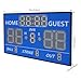 Eapmic LED Electronic Baseball Scoreboard with Remote Control, High-Light Rechargeable Wireless Digital Score Keeper, Tabletop Wall-Mounted Scoreboard with Buzzer for Sports Games (12-Digits, Blue)