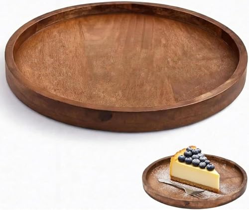 Round Wooden Tray 20cm Round Tray for Coffee Table Decor Decorative Tray for Candles Plants and Small Items Minimalist Wooden Display Tray for Home Decor