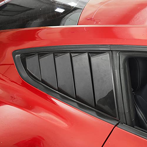 Rt-Tcz Rear Quarter Side Window Scoop Louvers Sun Shade Cover Wind Vent Air Deflector Decoration Exterior Accessories For Ford Mustang 2015-2022,2Pcs (Black) #TOP6