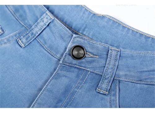 Men's Summer Thin Lyocell Jeans Drape Loose Business Straight Elastic Denim Pants Trousers2