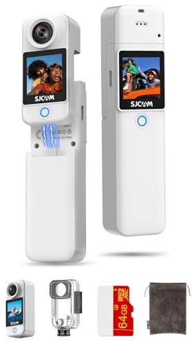 SJCAM C300 4K Pocket Action Cam,7H Long Power,Super 6-Axis Stabilization Handheld Vlog Camera,Dual-Touch Screen 154° Wide FOV Video Action Camera,30M Waterproof,portable for travel,POV,hiking,Vlogging