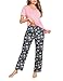 Bresdk Schlafanzug Damen Kurz Pyjama Set Baumwolle Kurzarm Lang Pyjamahose Sommer Nachtwäsche Hausanzug mit Taschen