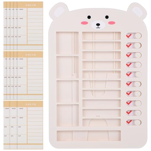 EXAOMBLE 週間プランナー 家用管理ツール セルフチェッカー付き 週間タスク管理ノート 女性向け目標プランニング メモ帳付き