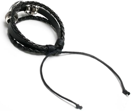 Vista 3 de vmcoatdu World Many National Flags - Pulsera de cuero de aleación retro para bandera nacional trenzada