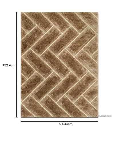 Image of Modern Quality Carpet /Trending Design Hand Woven Fluffy Rug /Mats for Bedroom /Dinning Hall /Living Room 2-inch Thick [Size 3x5 feet]