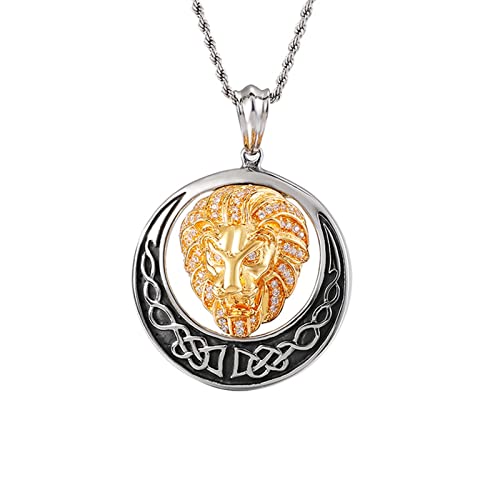 Pendentif Roi de Lion punk en acier durable qui résiste à l'eau sans jamais rouiller