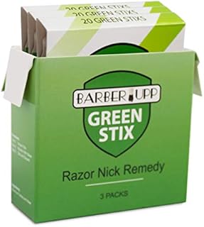 BARBERUPP Styptic Stick Shave Accessories (Green Stix, 3 Pack) Stops Bleeding For Razor Nicks For Men & Women - Sanitary and Great For Barbers or Personal