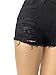 Aodrusa Womens Ripped Denim Shorts Mid Waist Sexy Short Cutoff Distressed Short Jeans Black US 12