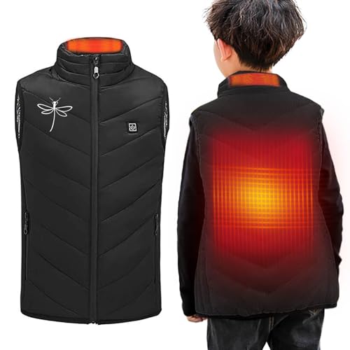 Kids Heated Fleece Vest Jacket USB Rechargeable Heated Waistcoat Body Warmer 3 Adjustable Temperature Windproof Gilet
