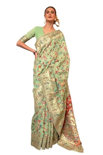 Image of SWORNOF Womens Kanjivaram Banarasi Silk Saree Kanchipuram Patola saree