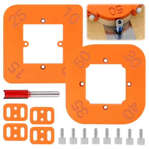 Trendecor Frässchablone Radius Schablonen Ecke, 4 in 1 Frässchablone Oberfräse mit Trimmmesser Positionierungswerkzeug für Holzbearbeitung R10 R15 R20 R25 R30 R35 R40 R50 für Holzbearbeitung DIY