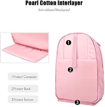 FANDARE Casual Rugzak voor School - 15,6 inch Laptop Dagrugzak, Waterdicht Polyester, Roze, L FANDARE Casual Rugzak voor School - 15,6 inch Laptop Dagrugzak, Waterdicht Polyester, Roze, L