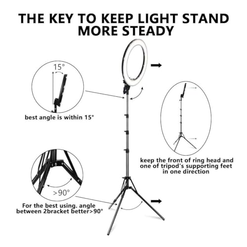 Image of GIFTMAX 18 Inch LED Ring Light with Stand | 2 Color Modes & Dimmable Brightness | Remote Control | for YouTube, Makeup, Vlogging, Video Shoot, Live Streaming | Compatible with iPhone & Android